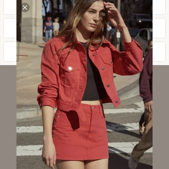 denim jacket and skirt set